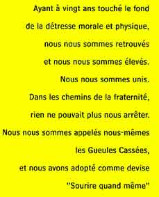 La création des Gueules Cassées.