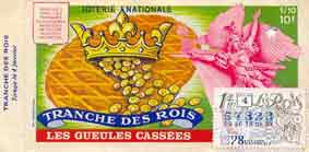 Les dixièmes de la Loterie Nationale inventés par  les Gueules Cassées pour subvenir à leurs besoins sans subventions.