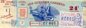 Les dixièmes de la Loterie Nationale inventés par  les Gueules Cassées pour subvenir à leurs besoins sans subventions.