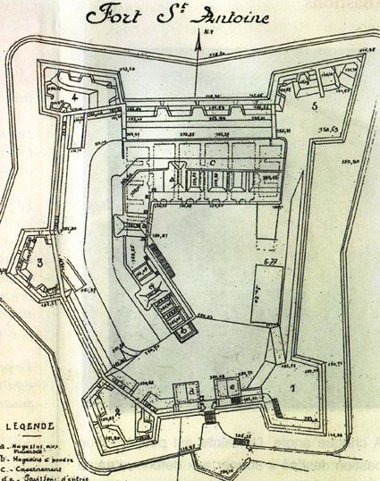 Plan du fort &agrave; sa construction. 